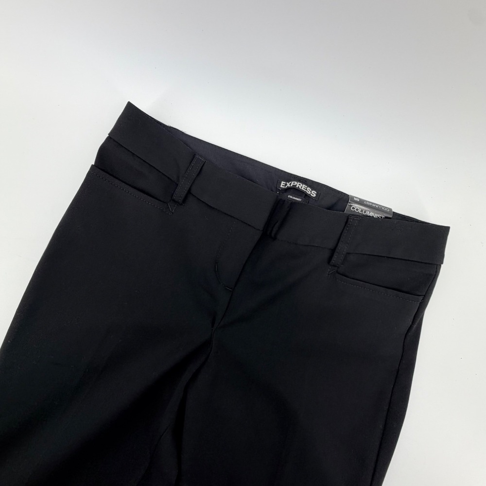 Express Columnist Pants Womens 0R Black Slim Low Rise Studio Dress Slacks